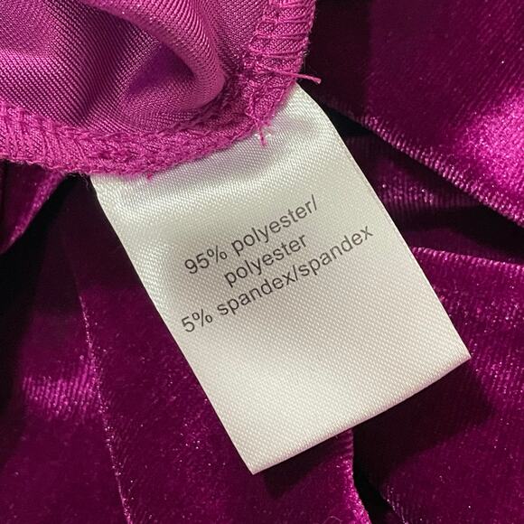 NWT Pam & Gela Velvet Shirred Dress - Fuchsia - Medium - Picture 12 of 16